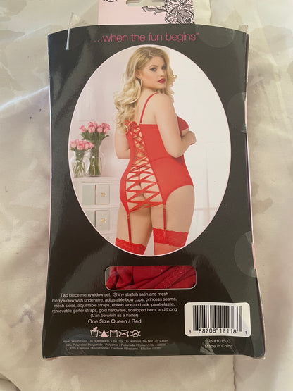 Plus Size Red Merrywidow set