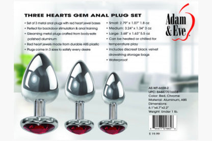 Three Hearts Gem Anal Plug Set