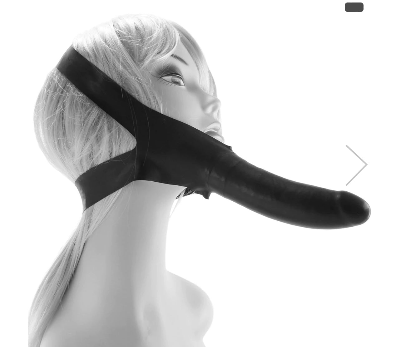 Accommodator Chin Strap Dildo in Black