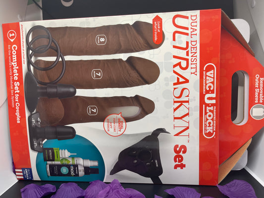 ULTRASKYN Vac-U-Lock Harness Set in Chocolate