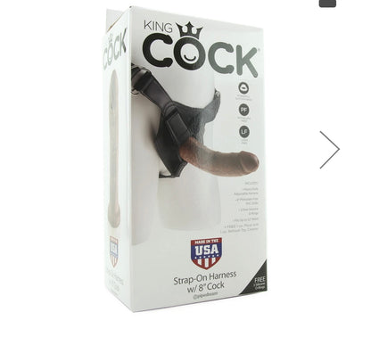 King Cock Strap-On Harness with 8 Inch Cock