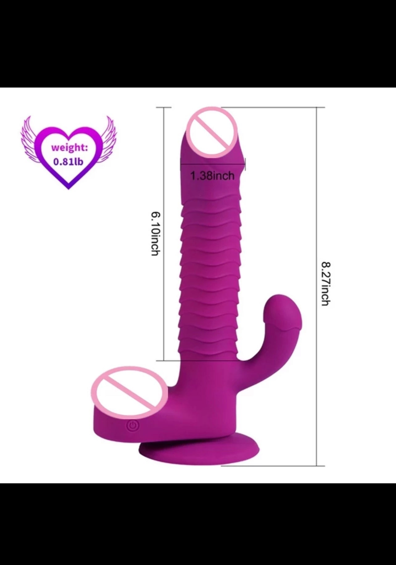 Wireless Remote Control Multi-Speed Rabbit Head Rotation Thrusting Vibrator