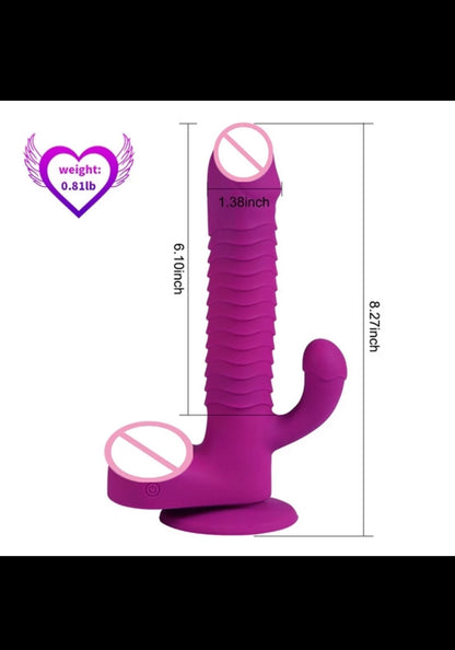 Wireless Remote Control Multi-Speed Rabbit Head Rotation Thrusting Vibrator