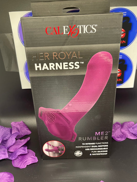 ME2 Rumble Vibrating Silicone Strap-On in Purple