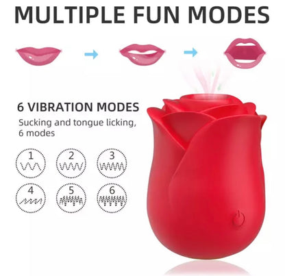 Erotic rose vibrator with tongue