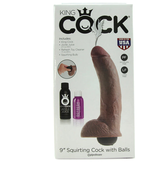 King Cock 9 Inch Squirting Cock with Balls