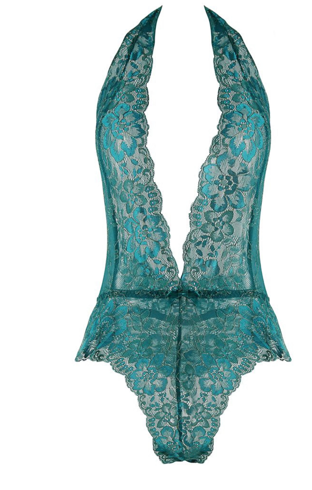 Emerald Floral Lace Teddy