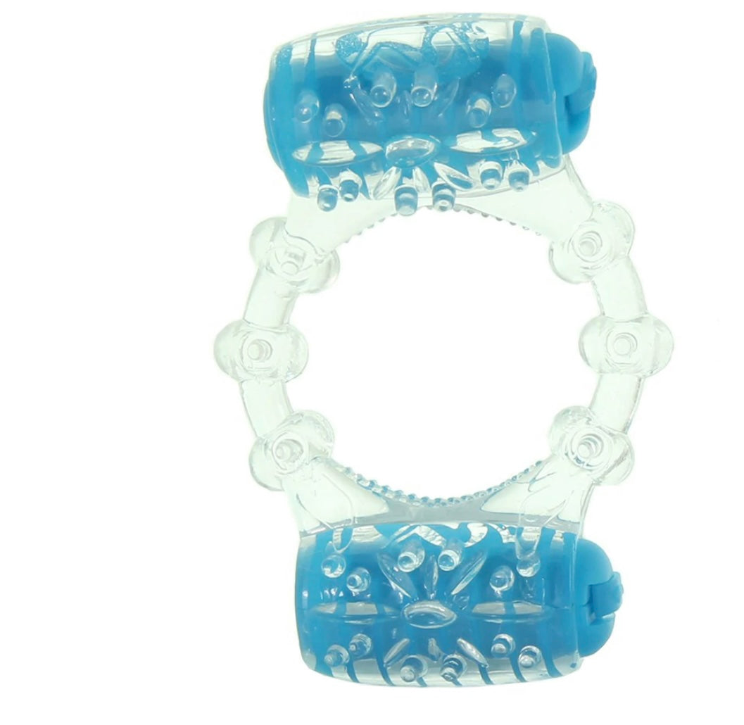 Quickie Two-O Double Pleasure Cock Ring in Blue