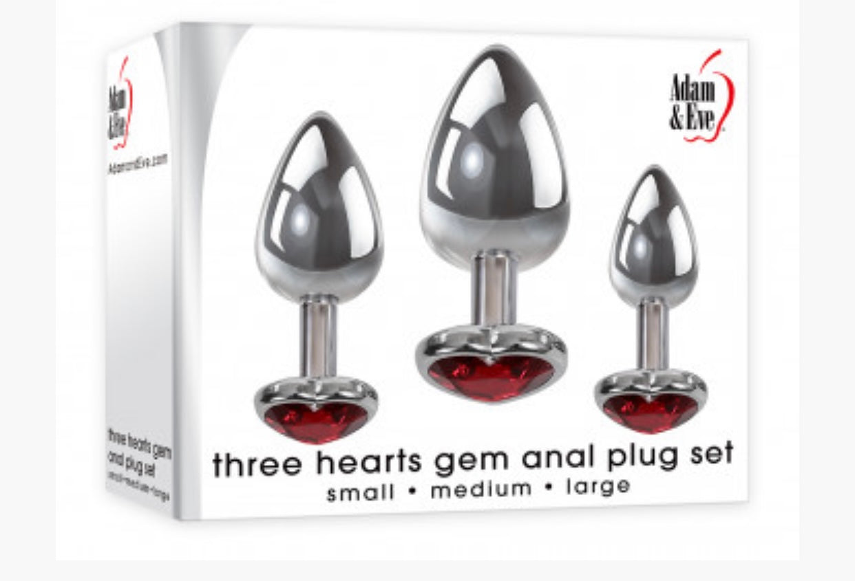 Three Hearts Gem Anal Plug Set