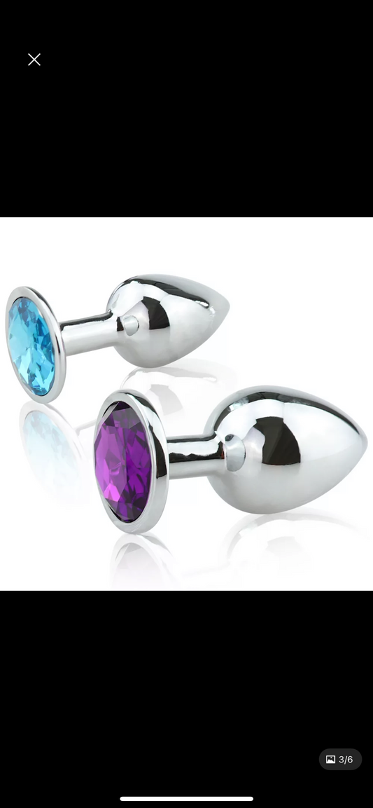 Stainless steel anal butt plugs with gems