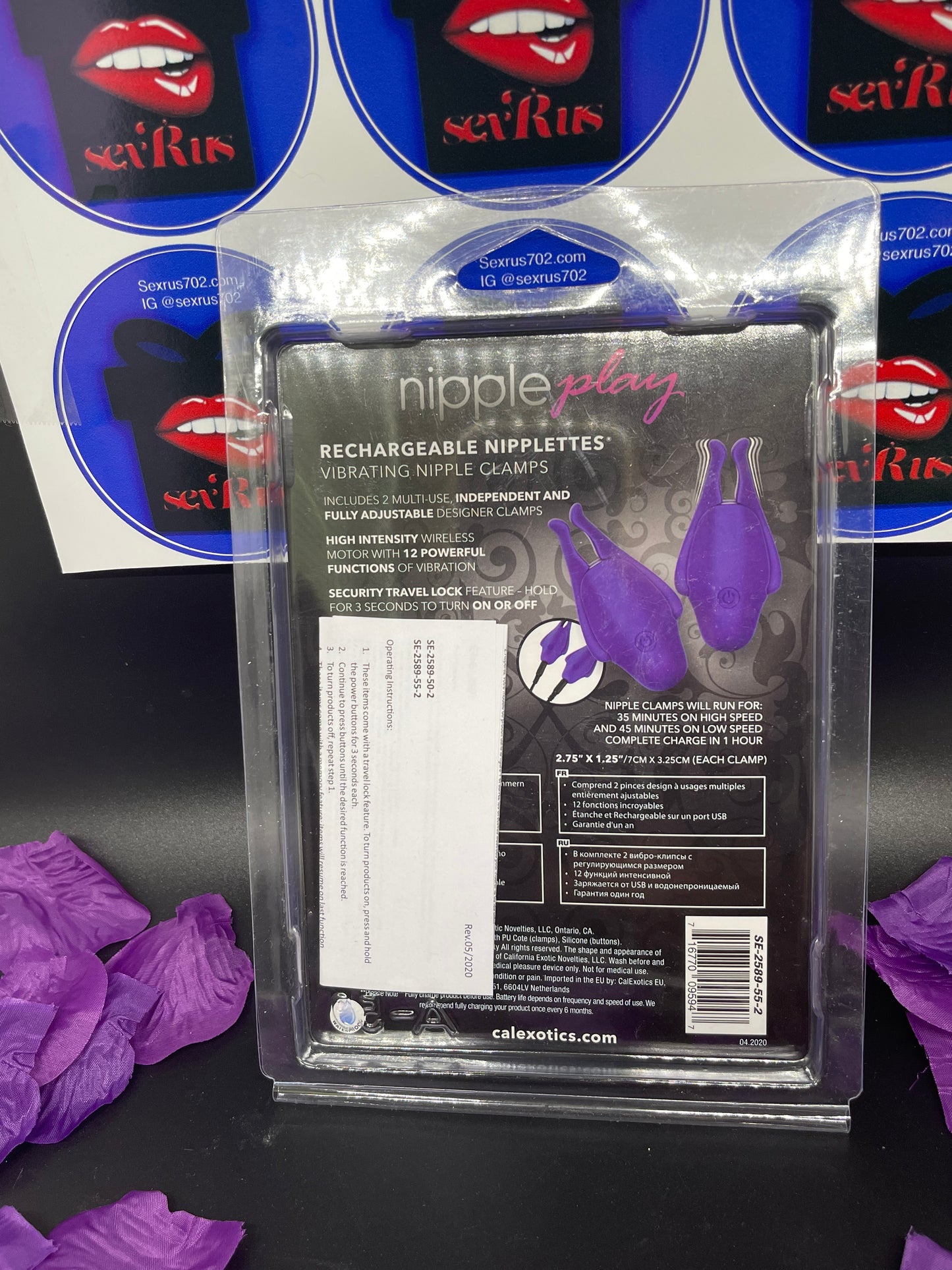 Nipplettes Rechargeable Vibrating Clamps in Purple