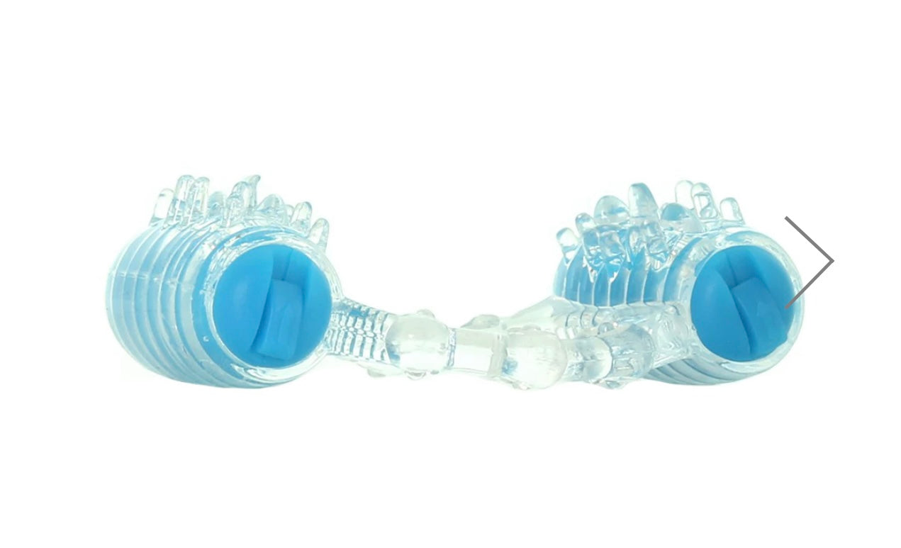 Quickie Two-O Double Pleasure Cock Ring in Blue