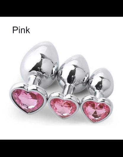 3 Piece Set Anal Beads Crystal Jewelry Butt Plug