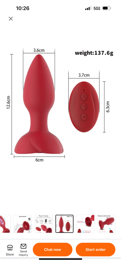 The Rose Anal Vibrating Butt Plug